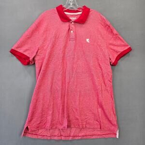 Express Red Pique Polo Shirt Classic Short Sleeves Button Collar Logo Men's XXL
